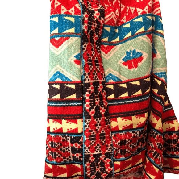 BCBG MaxAzria Womens Peter Jacket S Mixed Media Aztec Moto Asymmetrical - Picture 7 of 13